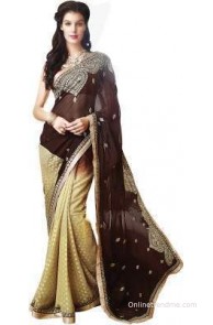 Hitansh Fashion Embriodered Fashion Georgette Sari